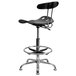 Flash Furniture LF-215-BLK-GG Black Drafting Stool with Tractor Seat and Chrome Frame Main Thumbnail 3