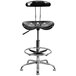 Flash Furniture LF-215-BLK-GG Black Drafting Stool with Tractor Seat and Chrome Frame Main Thumbnail 4