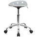 Flash Furniture LF-214A-SILVER-GG Silver Office Stool with Tractor Seat and Chrome Frame Main Thumbnail 2