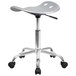 Flash Furniture LF-214A-SILVER-GG Silver Office Stool with Tractor Seat and Chrome Frame Main Thumbnail 3