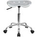 Flash Furniture LF-214A-SILVER-GG Silver Office Stool with Tractor Seat and Chrome Frame Main Thumbnail 4