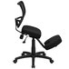 Flash Furniture WL-3425-GG Black Ergonomic Mobile Kneeling Office Chair with Nylon Frame, Swivel Base, and Curved Mesh Back Rest Main Thumbnail 2