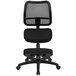Flash Furniture WL-3425-GG Black Ergonomic Mobile Kneeling Office Chair with Nylon Frame, Swivel Base, and Curved Mesh Back Rest Main Thumbnail 4