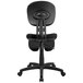 Flash Furniture WL-1430-GG Black Ergonomic Mobile Kneeling Office Chair with Nylon Frame, Swivel Base, and Back Rest Main Thumbnail 3