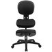 Flash Furniture WL-1430-GG Black Ergonomic Mobile Kneeling Office Chair with Nylon Frame, Swivel Base, and Back Rest Main Thumbnail 4