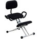 Flash Furniture WL-3439-GG Black Ergonomic Kneeling Office Chair with Silver Steel Frame, Handles, and Back Rest Main Thumbnail 1