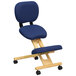 Flash Furniture WL-SB-310-GG Blue Ergonomic Mobile Kneeling Office Chair with Wooden Frame and Reclining Back Rest Main Thumbnail 1