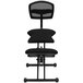 Flash Furniture WL-3440-GG Black Ergonomic Kneeling Office Chair with Black Steel Frame and Flat Mesh Back Rest Main Thumbnail 4
