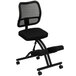 Flash Furniture WL-3520-GG Black Ergonomic Mobile Kneeling Office Chair with Black Steel Frame and Curved Mesh Back Rest Main Thumbnail 1