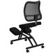 Flash Furniture WL-3520-GG Black Ergonomic Mobile Kneeling Office Chair with Black Steel Frame and Curved Mesh Back Rest Main Thumbnail 3