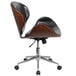 Flash Furniture SD-SDM-2240-5-BK-GG Mid-Back Black Leather Walnut Wood Conference Swivel Chair Main Thumbnail 2