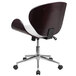 Flash Furniture SD-SDM-2240-5-MAH-WH-GG Mid-Back White Leather Mahogany Wood Conference Swivel Chair Main Thumbnail 3