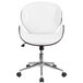 Flash Furniture SD-SDM-2240-5-MAH-WH-GG Mid-Back White Leather Mahogany Wood Conference Swivel Chair Main Thumbnail 4