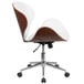 Flash Furniture SD-SDM-2240-5-WH-GG Mid-Back White Leather Walnut Wood Conference Swivel Chair Main Thumbnail 2