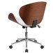 Flash Furniture SD-SDM-2240-5-WH-GG Mid-Back White Leather Walnut Wood Conference Swivel Chair Main Thumbnail 3