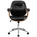 Flash Furniture SD-SDM-2235-5-BK-GG Mid-Back Black Leather Executive Wood Office Swivel Chair Main Thumbnail 4