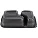 Genpak FPR232-3L Smart-Set Pro 6 1/8" x 8 3/4" x 2" Black Rectangular 2-Compartment Microwaveable Container - 300/Case Main Thumbnail 6