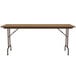 Correll Folding Table, 30" x 96" Melamine Top, Medium Oak Main Thumbnail 2