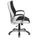 Flash Furniture CH-CX0217M-GG Mid-Back Black and White Leather Executive Office Chair Main Thumbnail 2