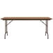 Correll Folding Table, 30" x 72" Melamine Top, Medium Oak Main Thumbnail 2