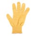 A yellow San Jamar level cut resistant glove on a white background.