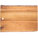 A Tablecraft acacia wood rectangular serving board with a hole in the corner.