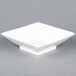 A CAC Citysquare bright white porcelain square bowl with a square base.