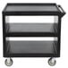 Cambro BC235110 Black Three Shelf Service Cart - 37 1/4" x 21 1/2" x 34 5/4" Main Thumbnail 2