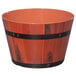 A melamine barrel with black bands and a handle.