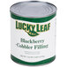 A #10 can of Lucky Leaf blackberry cobbler filling.