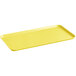 A yellow rectangular Cambro market tray.
