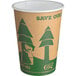 A Kraft paper hot cup with a tree print and "Save the Earth" text.