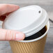 EcoChoice Translucent Compostable Paper Hot Cup Lid for 10-24 oz. Standard Cups and 8 oz. Squat Cups - 1000/Case Main Thumbnail 5