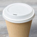EcoChoice Translucent Compostable Paper Hot Cup Lid for 10-24 oz. Standard Cups and 8 oz. Squat Cups - 1000/Case Main Thumbnail 6