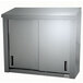 A stainless steel Advance Tabco wall cabinet with sliding doors.