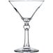 A clear Libbey martini glass with a stem.