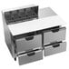 Beverage-Air SPED48HC-08C-4 48" 4 Drawer Cutting Top Refrigerated Sandwich Prep Table with 17" Wide Cutting Board Main Thumbnail 1