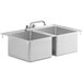 Regency 14" x 16" x 10" 16-Gauge Stainless Steel Two Compartment Drop-In Sink with 8" Faucet Main Thumbnail 3
