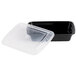 Choice 28 oz. Black 8 3/4" x 6 1/4" x 1 3/4" Rectangular Microwavable Heavy Weight Container with Lid - 150/Case Main Thumbnail 4