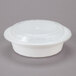 Choice 16 oz. White 6 1/4" Round Microwavable Heavy Weight Container with Lid - 150/Case Main Thumbnail 3