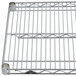 A Metro chrome wire shelf with two shelves.