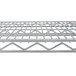 A Metro Super Erecta Chrome wire shelf with a grid pattern.