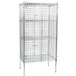 A Regency chrome wire security cage with three shelves.