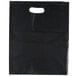 A black plastic bag with a handle.