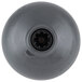 A grey round object with a black center.
