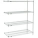 A white Metro Super Erecta wire shelving add-on unit with three shelves.