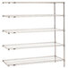 A Metro chrome wire shelving add-on unit with four shelves.