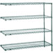 A Metro Super Erecta Metroseal 3 wire shelving unit with three shelves.