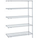 Metro 5AN527BR Super Erecta Brite Wire Stationary Add-On Shelving Unit - 24" x 30" x 74" Main Thumbnail 1