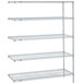 Metro 5AN447BR Super Erecta Brite Wire Stationary Add-On Shelving Unit - 21" x 42" x 74" Main Thumbnail 1